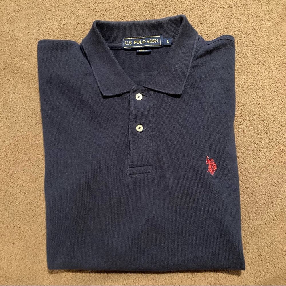 US Polo Association Navy Blue Polo Shirt, Large